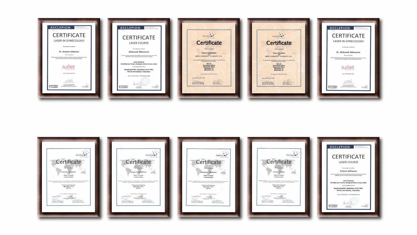 Asclepion certificates