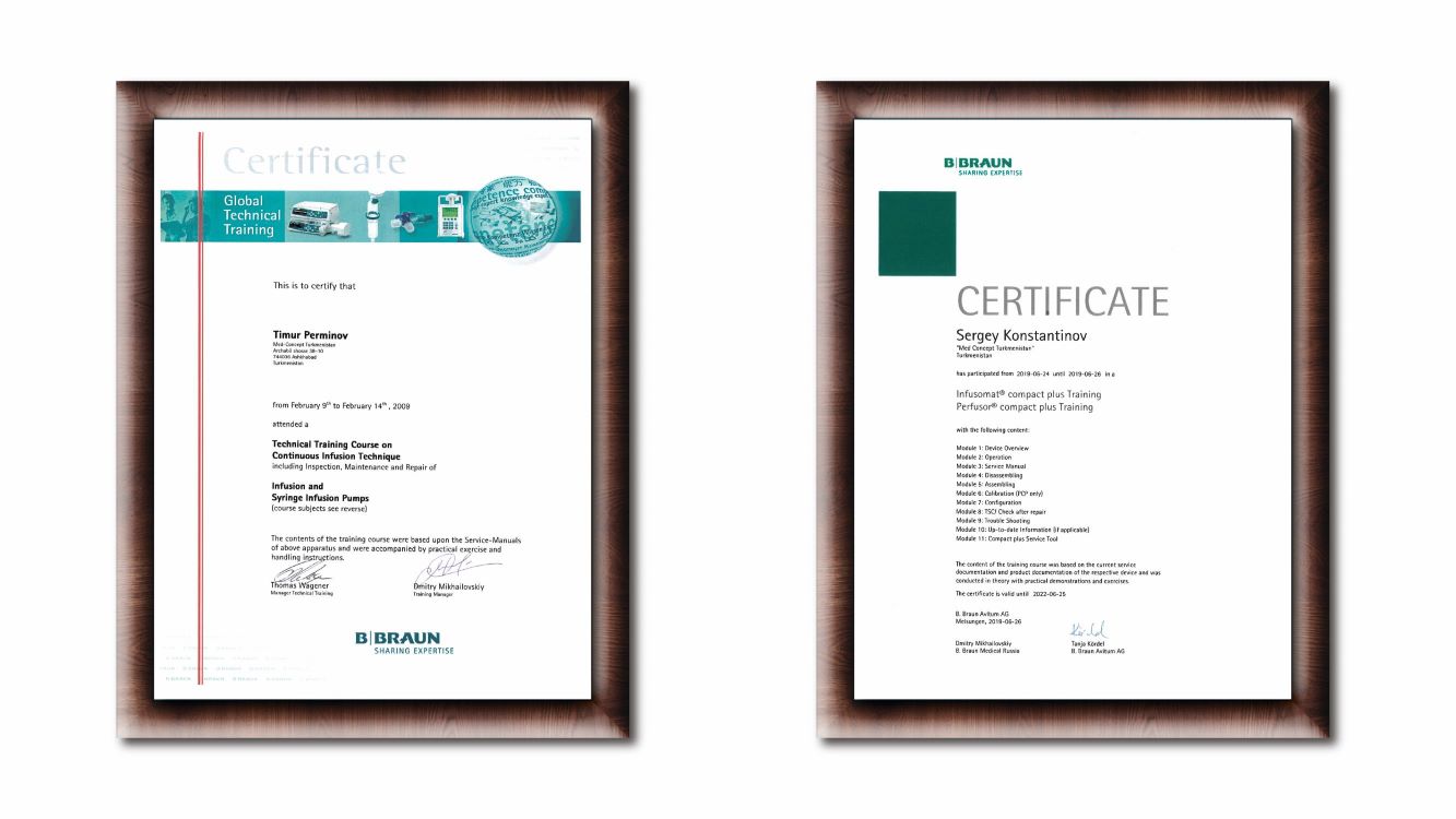 BBraun certificates