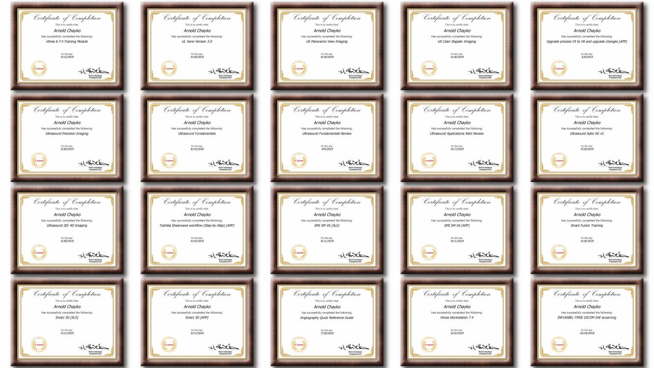 Canon (ex Toshiba) certificates