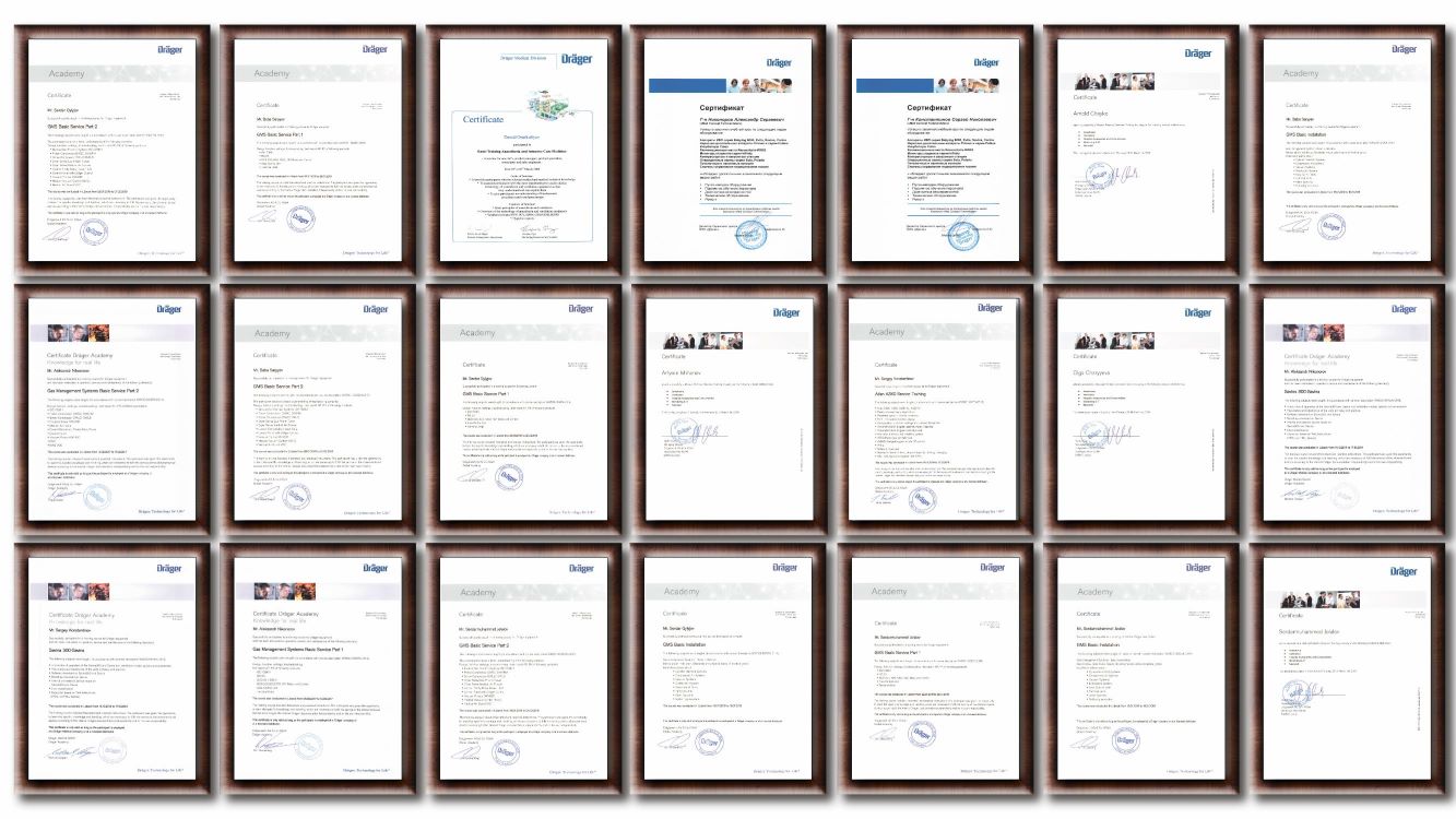 Dräger certificates