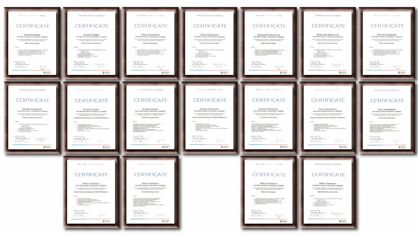 Sirona certificates